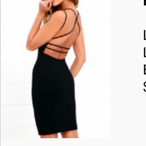 Lulus sz lg NWT black strapping back dress